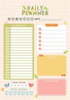 hand drawn daily planner design with mood and water tracker page vector