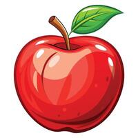 Red apple on white background vector