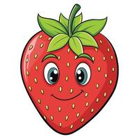 Red strawberries on white background vector