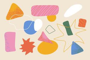 Stylish abstract design elements with vivid geometric shapes in orange pink and blue for use in branding packaging posters and digital media vector