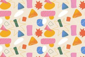 Fun geometric pattern with dynamic abstract shapes in bold colors for modern design projects wrapping paper posters and social media branding vector