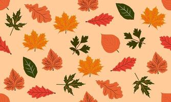 Seamless background with autumn leaves on a light background.Elements for printing,wallpaper,packaging,fabric,banner vector