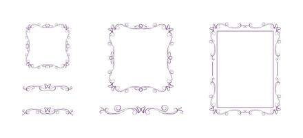 Set of coquette frames, delimiters with bows vector
