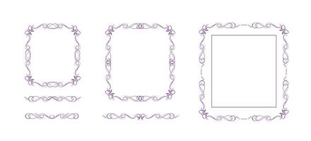 Set of bow frames, coquette text delimiters vector