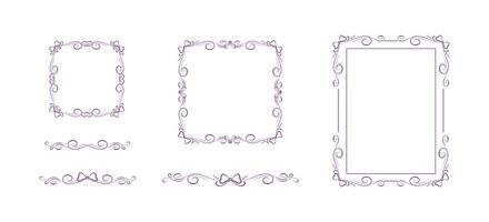 Set of coquette bow frames, vintage dividers vector