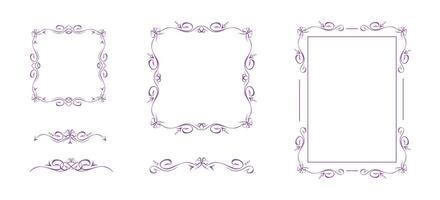 Set of coquette bow frames and vignettes vector