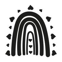Boho rainbow silhouette. Abstract arch shape for t-shirt print. vector