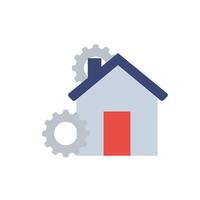 Home Icon with System Settings vector