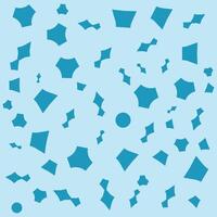 Scattered Cyan Geometric Shapes on Light Blue vector