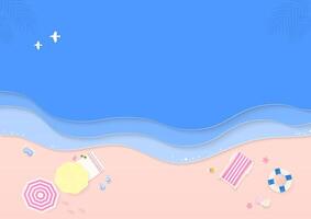 Colorful beach umbrellas and waves vector