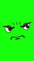 Sad Eyes Looking Left And Right On Vertical On Greenscreen Background 2D Cartoon Animation video
