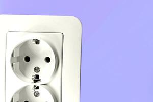 Plug and play.Electrical double socket for connecting devices photo