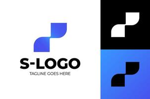 Abstract tech letter s logo. S logotype leading data and road concept design. Letters with geometric design vector