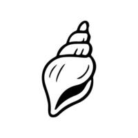 A simple doodle of a sea shell. This black line art graphic could be used to represent ocean themes or coastal decoration vector
