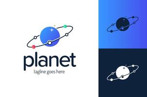 planet space logo. planet logo satellite design template cosmos best concept web icon app science vector