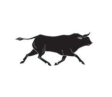 Hand drawn doodle sketch run bull isolated on white background vector