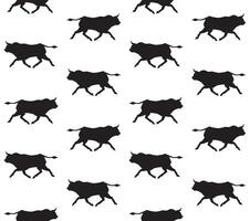 Seamless pattern of hand drawn doodle sketch bull isolated on white vector