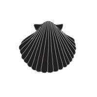 Hand drawn doodle sketch black shell vector