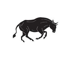 Hand drawn doodle sketch running bull isolated on white vector