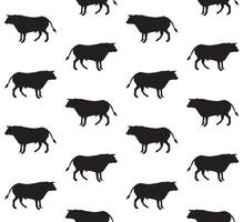 Seamless patterns of hand drawn doodle sketch standing bull vector
