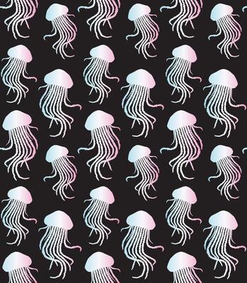 Seamless pattern of hand drawn doodle sketch jelly fish isolated on background