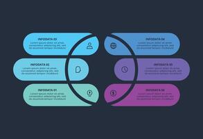 Workflow concept for infographic with 6 steps, parts or processes. vector
