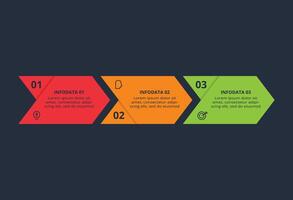 infographic with 3, template for web on a black background. vector