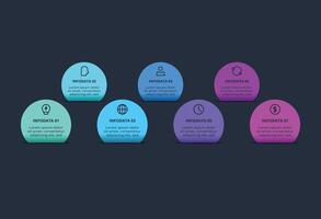 Workflow concept for infographic with 7 steps, parts or processes. Business data visualization. vector