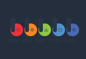 Creative concept for infographic with 5 steps t on a black background. vector