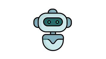 Robot animated icon. animated icon related to artificial intelligence. alpha channel video