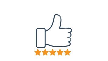 Excellence icon animated. thumb with star icon. animated icon related to motivation. suitable for user interface, provide visual feedback and more. alpha channel, transparent background video