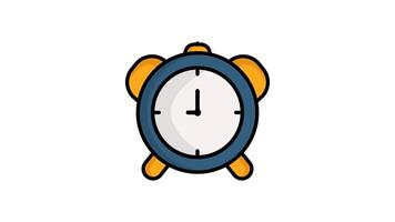 Alarm clock animated icon. animated icon related to timer. alpha channel video