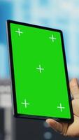 Vertical Black tech savvy programmer uses chroma key screen from innovation hub, working on digital transformation with software engineering and data science. Cybersecurity and automation. Camera B. video