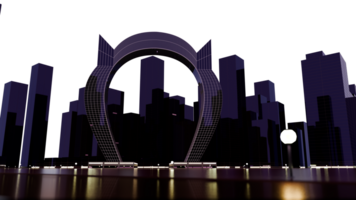 A cityscape with a large arch in the middle png