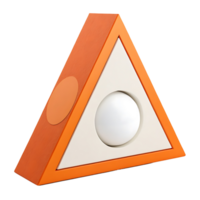 Abstract orange triangle frame with white sphere isolated on transparent background png