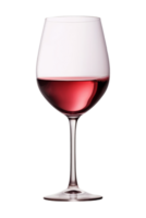 Red wine in a glass with a long stem. Vertical image png