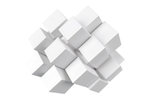 uma muitos do 3d empilhado branco cubos. geométrico abstrato forma. png