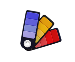 Color palette icon 3d render concept of graphic design element png
