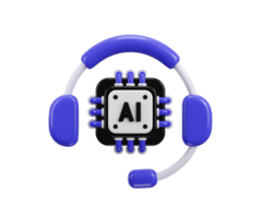 AI assistant icon on online support chatbot icon 3d render concept of artificial intelligence and virtual helper icon illustration png