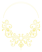 Vintage gold circle frame for banner decoration, vintage transparent background png