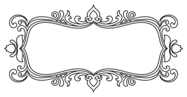 Black frame for name tag, vintage prayer frame pattern for decoration, card making, greeting card elements, transparent background png
