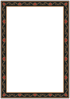 Carpet frame, A4 photo frame, vintage pattern, vintage abstract flower border, transparent background png