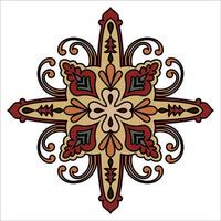 Mandala flowers, dark colors for decorating fabric patterns vector