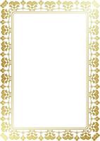 Frame pattern, gold lines, abstract border, tribal flowers, photo frame, card vector