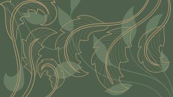 Leaf background, green scene, abstract leaf decoration vector