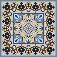 Symmetrical tiles for abstract pattern, vintage flowers vector