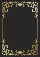 Golden border, abstract lines, vintage pattern for frames, decorative elements for cards, photo frames vector