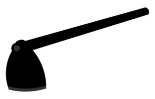 Black shadow of a hoe, a tool for digging the ground. vector
