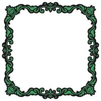 Vintage green frame, square frame, empty space picture frame vector