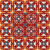 Seamless box pattern, red abstract floral pattern, carpet pattern vector